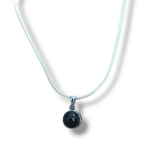 Black Onyx Gemstone Sterling Silver Layering Necklace